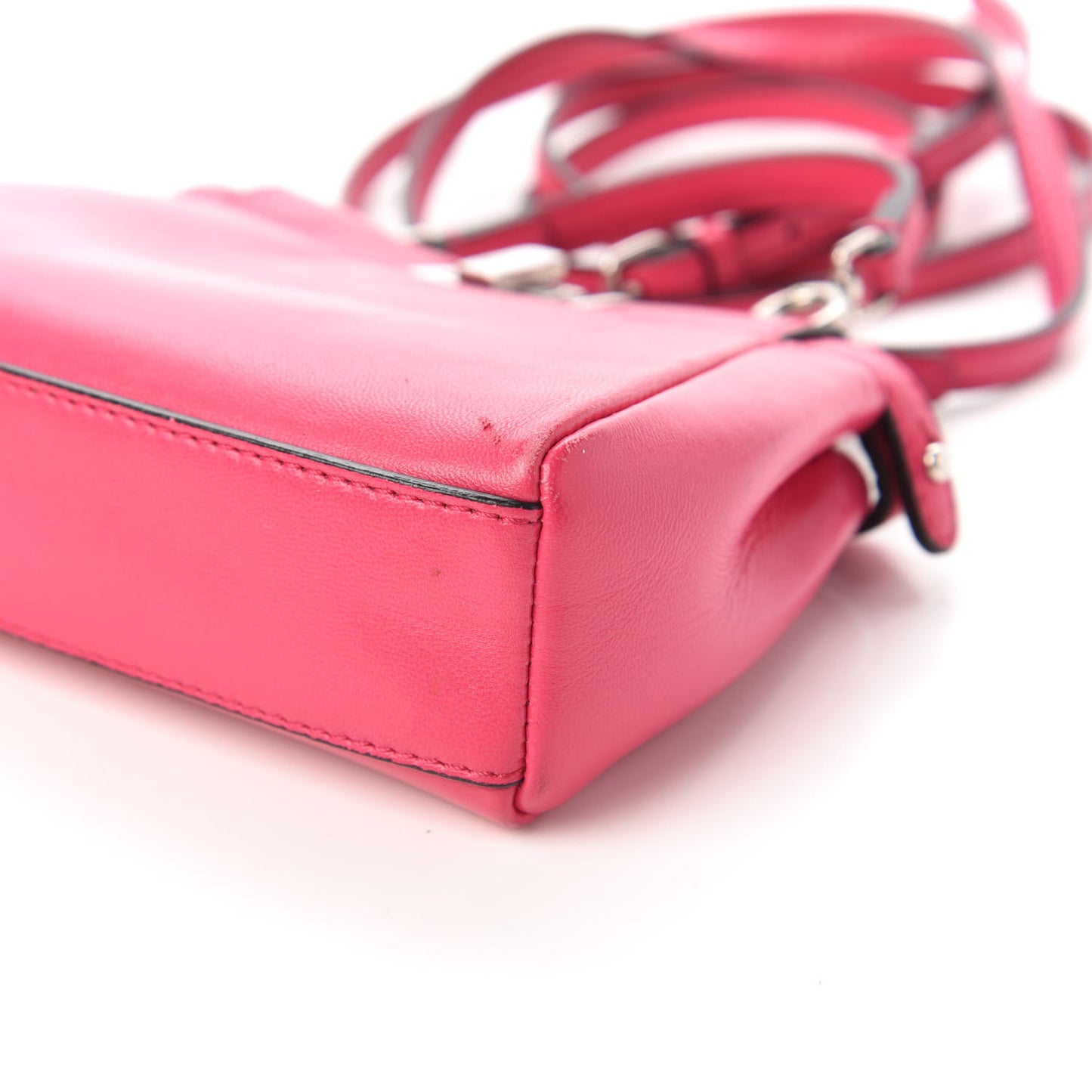 Shiny Nappa Micro Peekaboo Iconic Satchel Fuxia