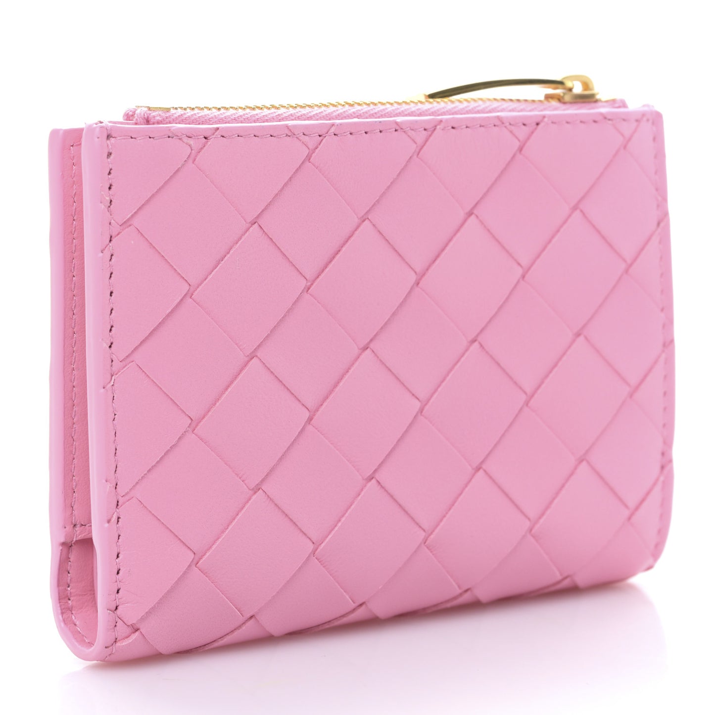 Nappa Intrecciato Cassette Bifold Zip Wallet Ribbon