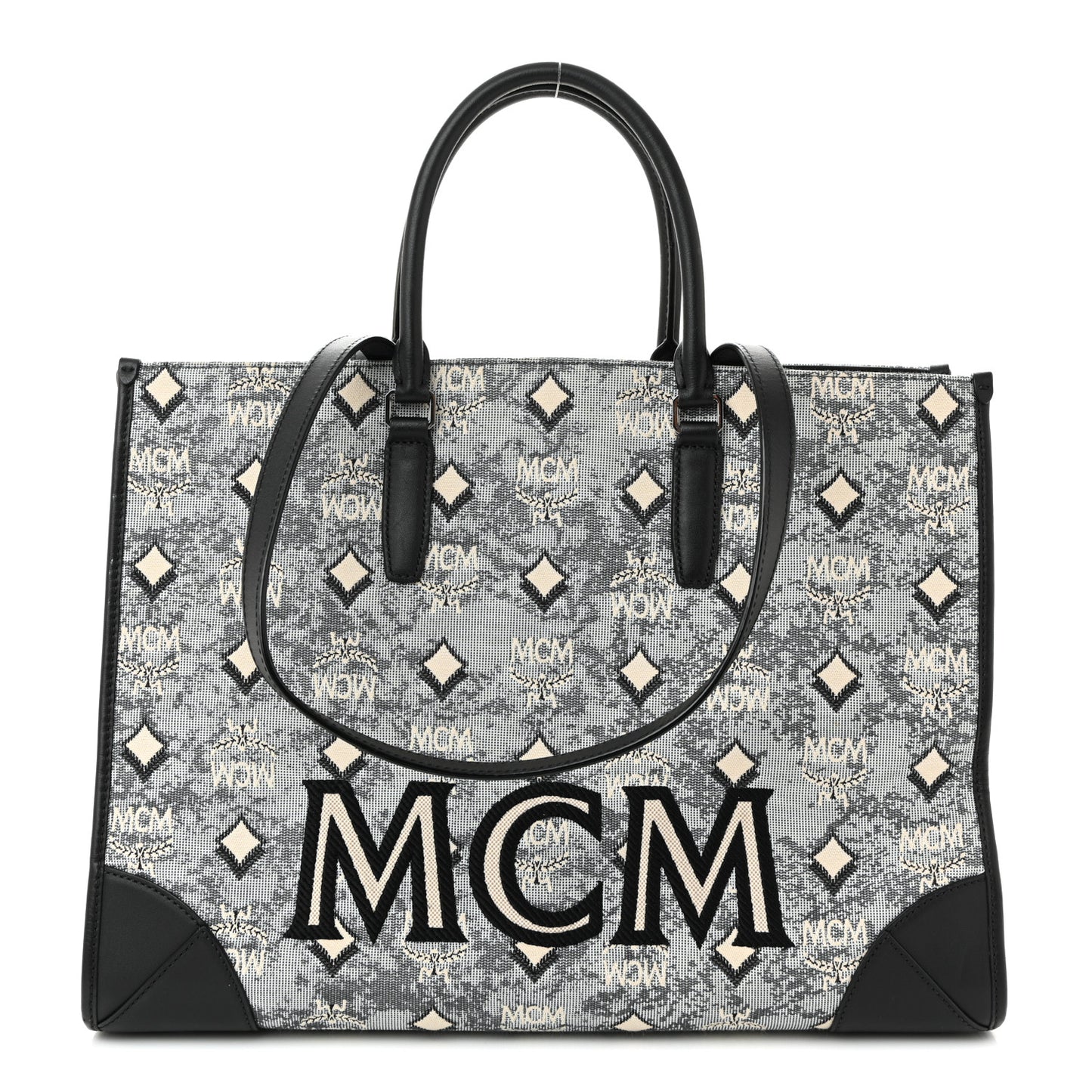 Nappa Jacquard Monogram Large Tote Grey