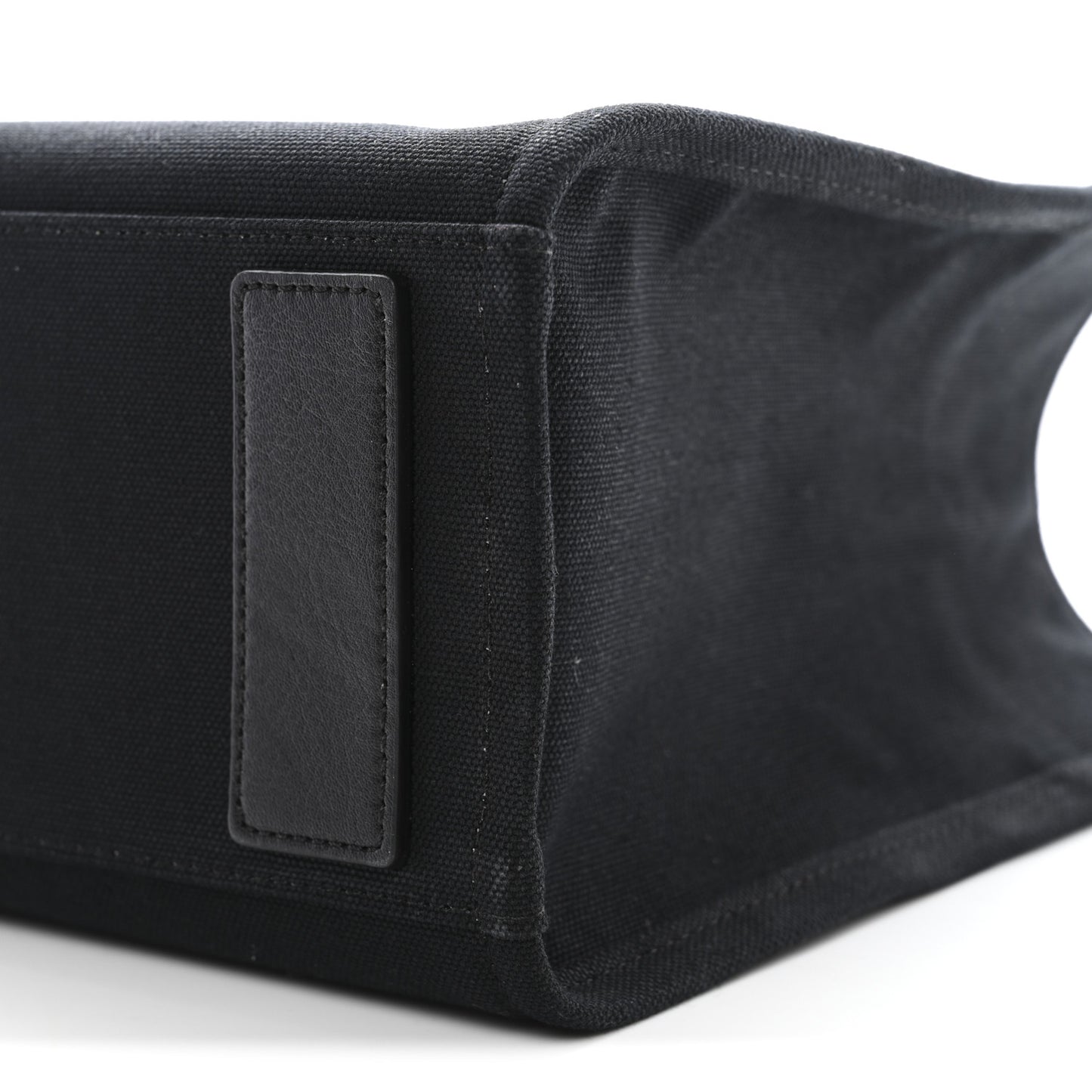 Canvas Studded Small Logo Tote Bag Black