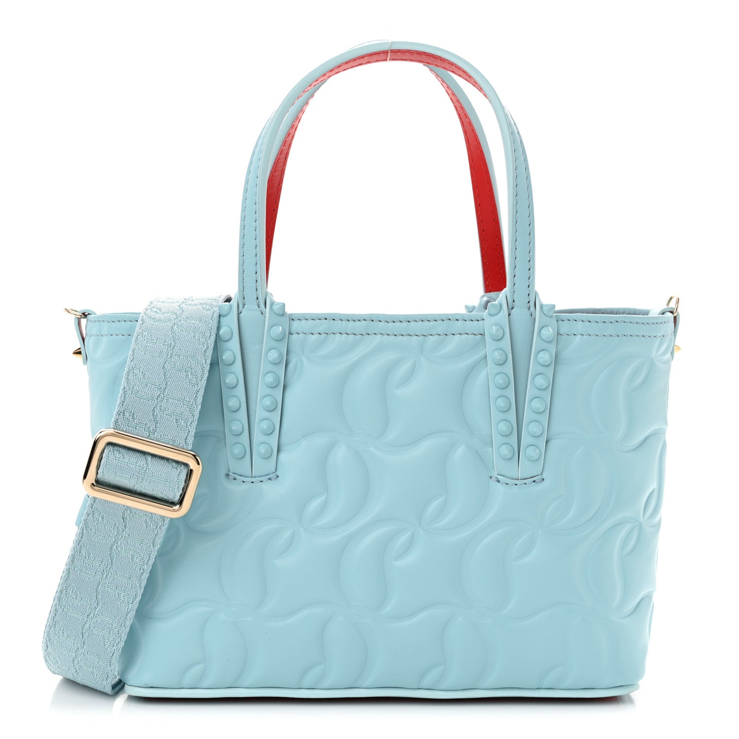 Christian Louboutin Nappa Embossed Mini East West Cabata Tote Mineral 1 of 11