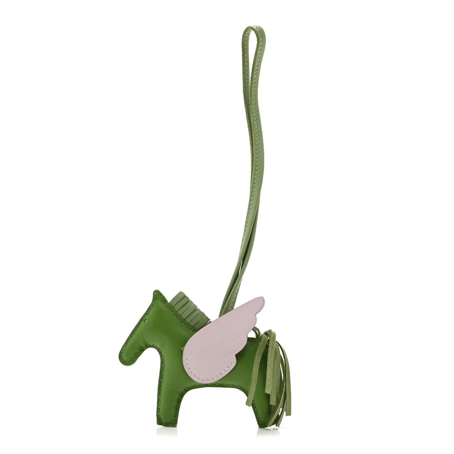 Milo Lambskin Grigri Rodeo Pegase Horse Bag Charm PM Vert Yucca Vert Criquet Mauve Pale