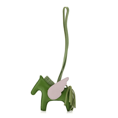 Hermes Milo Lambskin Grigri Rodeo Pegase Horse Bag Charm PM Vert Yucca Vert Criquet Mauve Pale 1 of 5