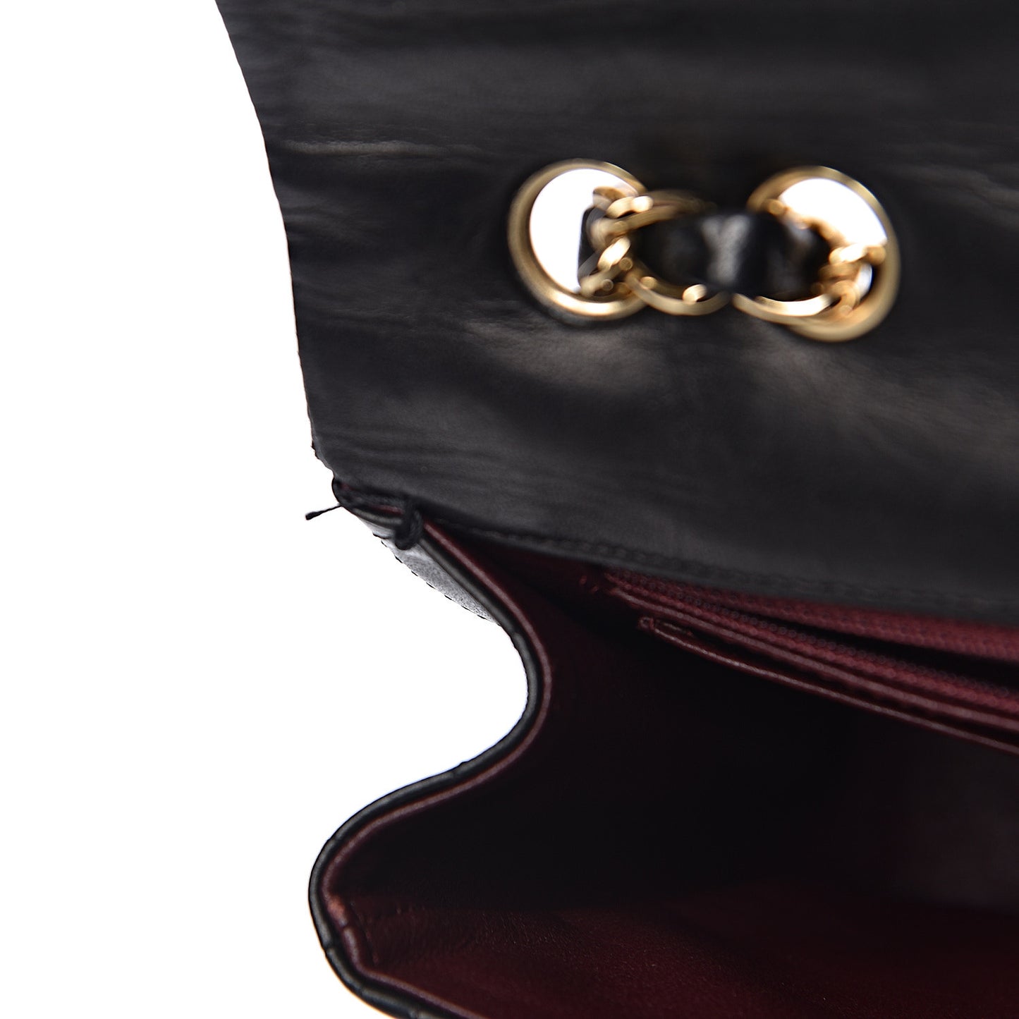 Lambskin Quilted Jumbo Single Flap Black