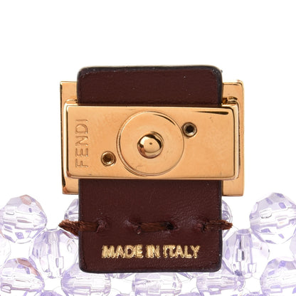 Fendi Enamel Vitello King Beaded Pico Baguette Charm Anemone 6 of 6