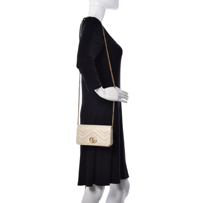 Gucci Calfskin Matelasse GG Marmont Mini Bag White 2 of 9