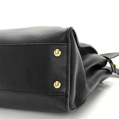 Fendi Vitello Seta Shiny Nappa Medium Peekaboo Iconic Satchel Black 10 of 10