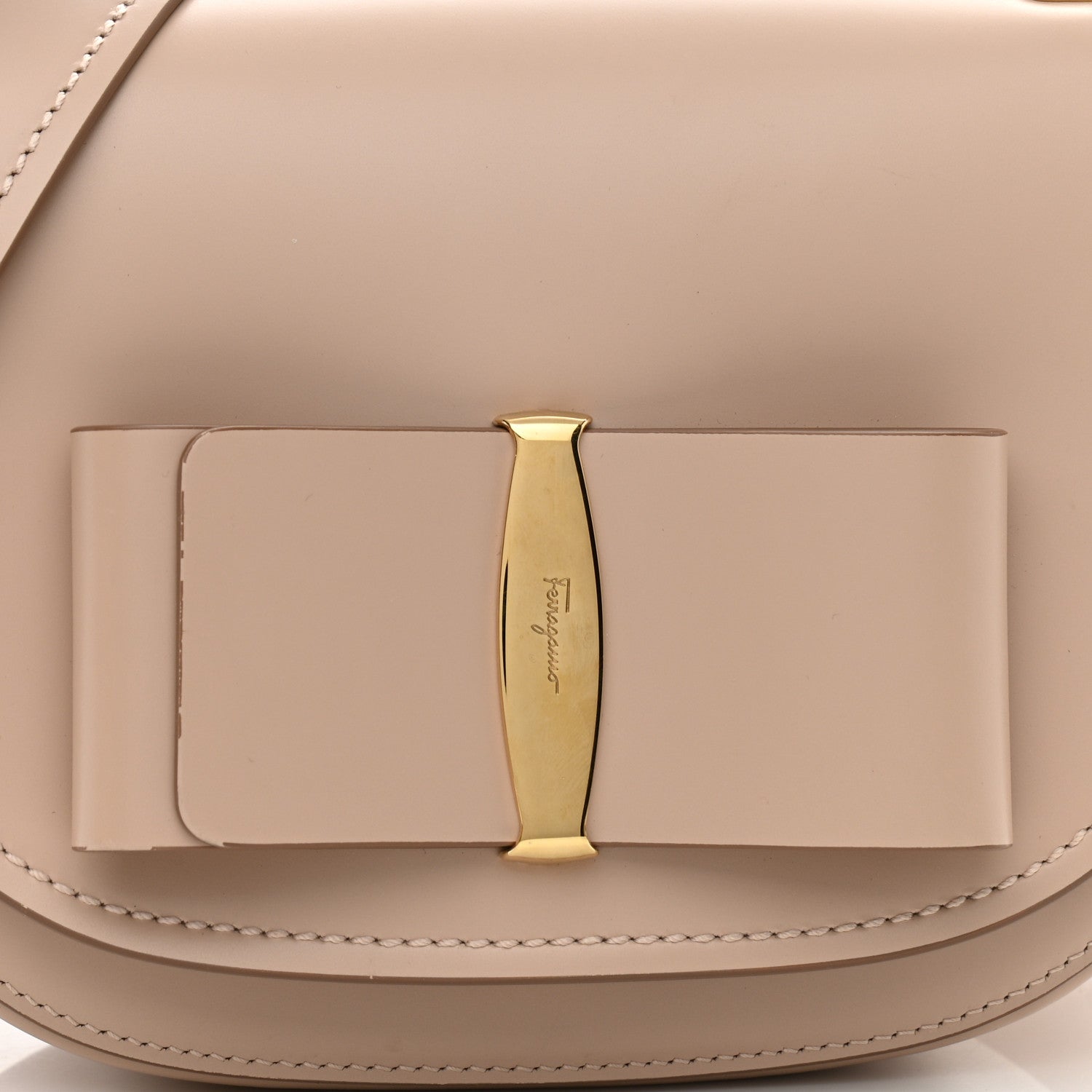 Salvatore Ferragamo Smooth Calfskin Small Anna Shoulder Bag New Bisque 8 of 10