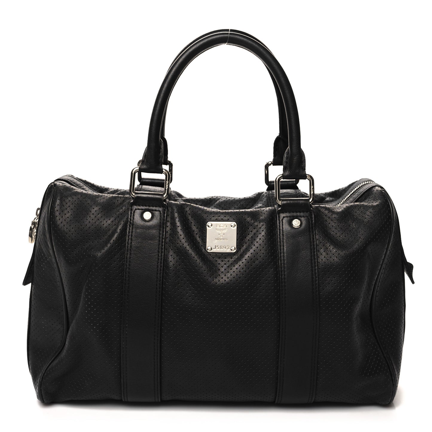 Calfskin Perforated Shoulder Bag Black