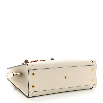 Gucci Wonka Grain Calfskin Small Diana Tote Bag Mystic White Orange Fluo 4 of 13