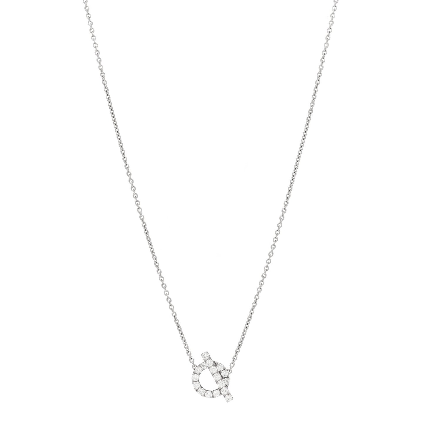 18K White Gold Diamond Finesse Pendant Necklace