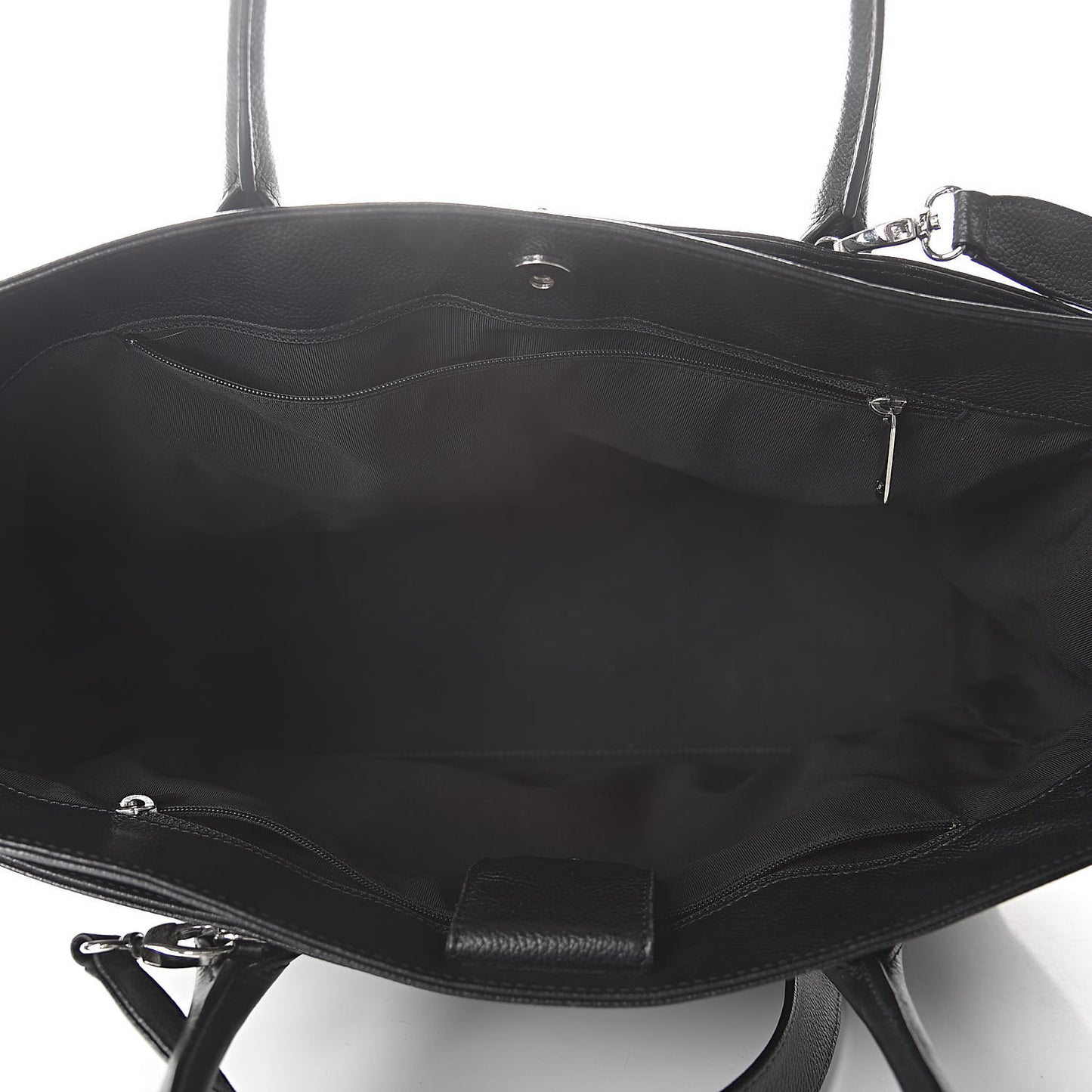 Calfskin Cerf Executive Shopper Tote Black