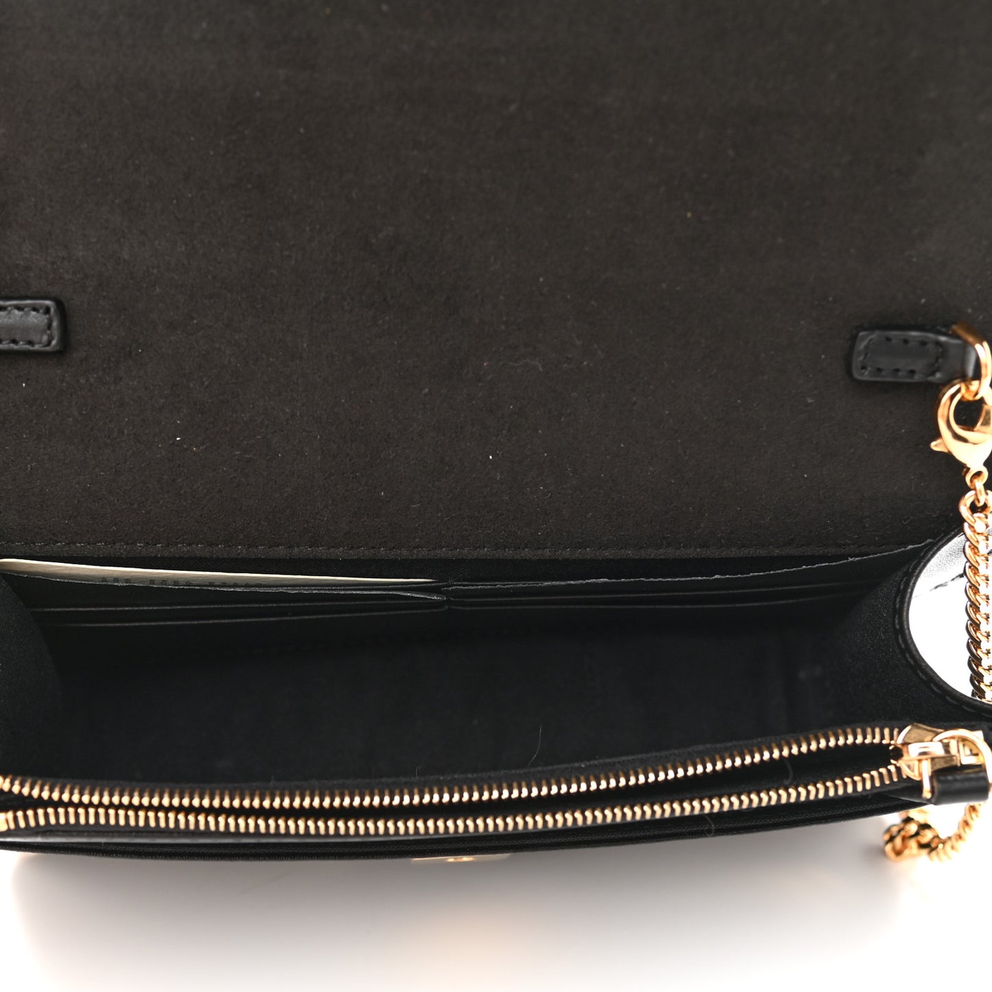 Vitello Liberty Lucido Metal Monster Eyes Tube Wallet on Chain Black