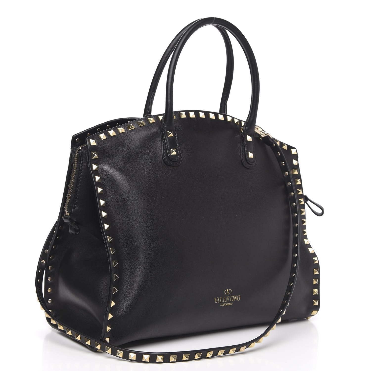 Valentino Garavani Vitello Rockstud Dome Shopper Black 3 of 16