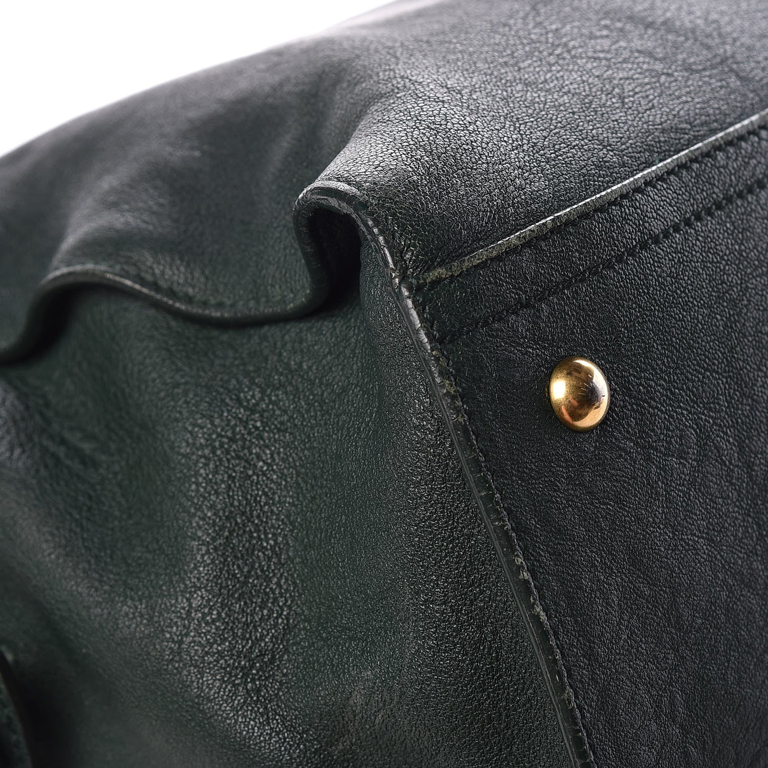 Saint Laurent Sheepskin Large Cabas ChYc Dark Green 8 of 19