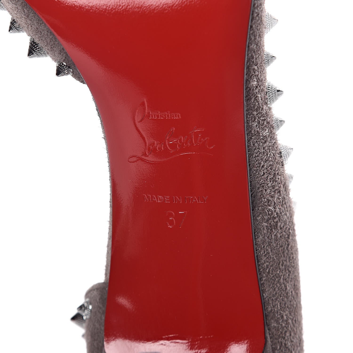 Christian Louboutin Veau Velour Irishell 85 Pumps 37 Storm 7 of 7