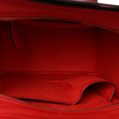 Celine Drummed Calfskin Micro Luggage Coquelicot 5 of 9