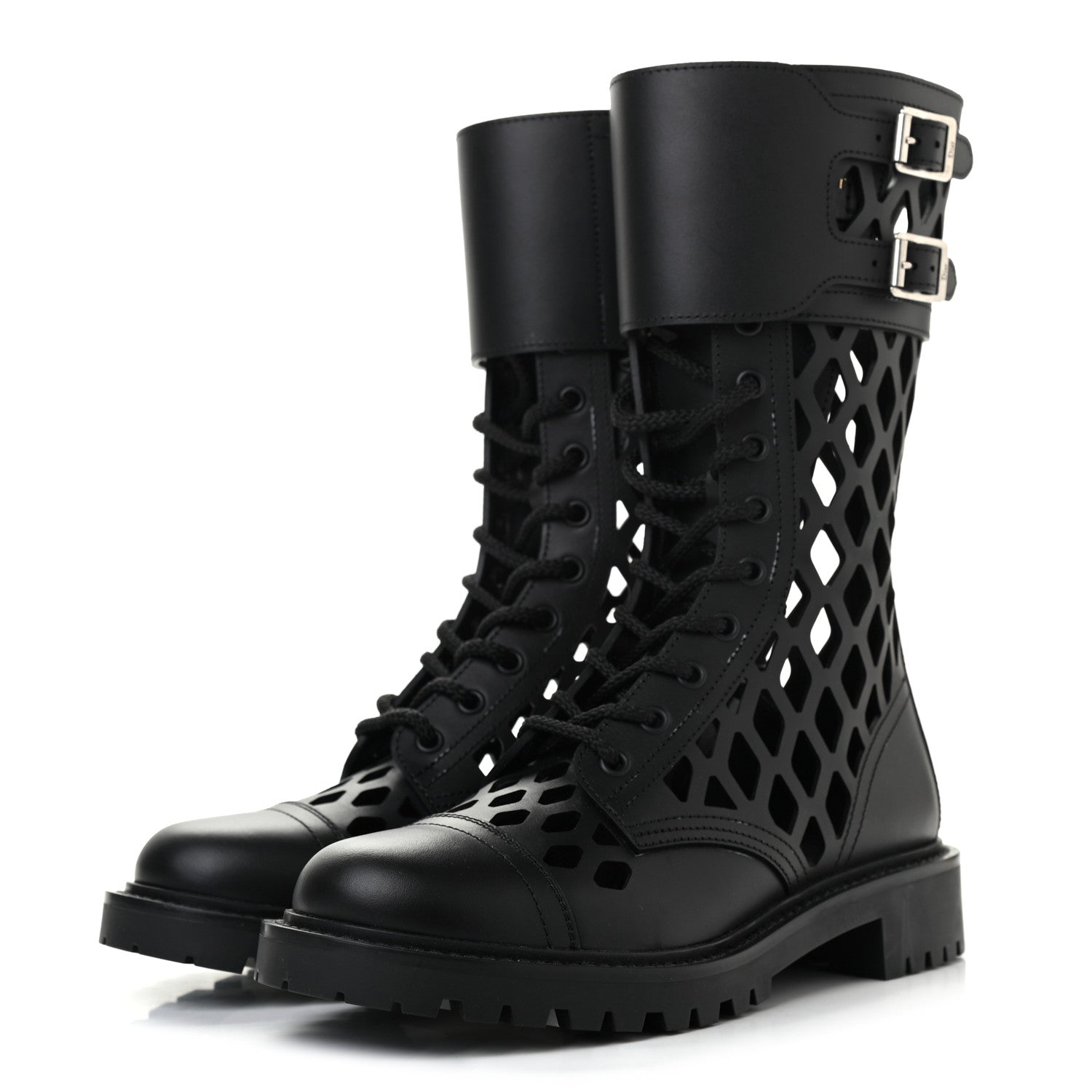 Christian Dior Matte Calfskin Womens D-Trap 30mm Tall Boots 37 Black 3 of 8