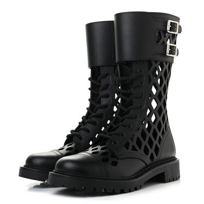Christian Dior Matte Calfskin Womens D-Trap 30mm Tall Boots 37 Black 3 of 8