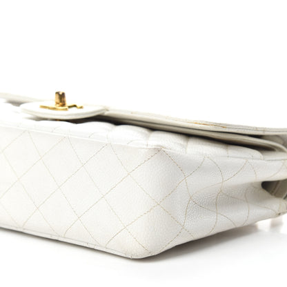 Chanel Caviar Quilted Medium Double Flap White 7 of 21