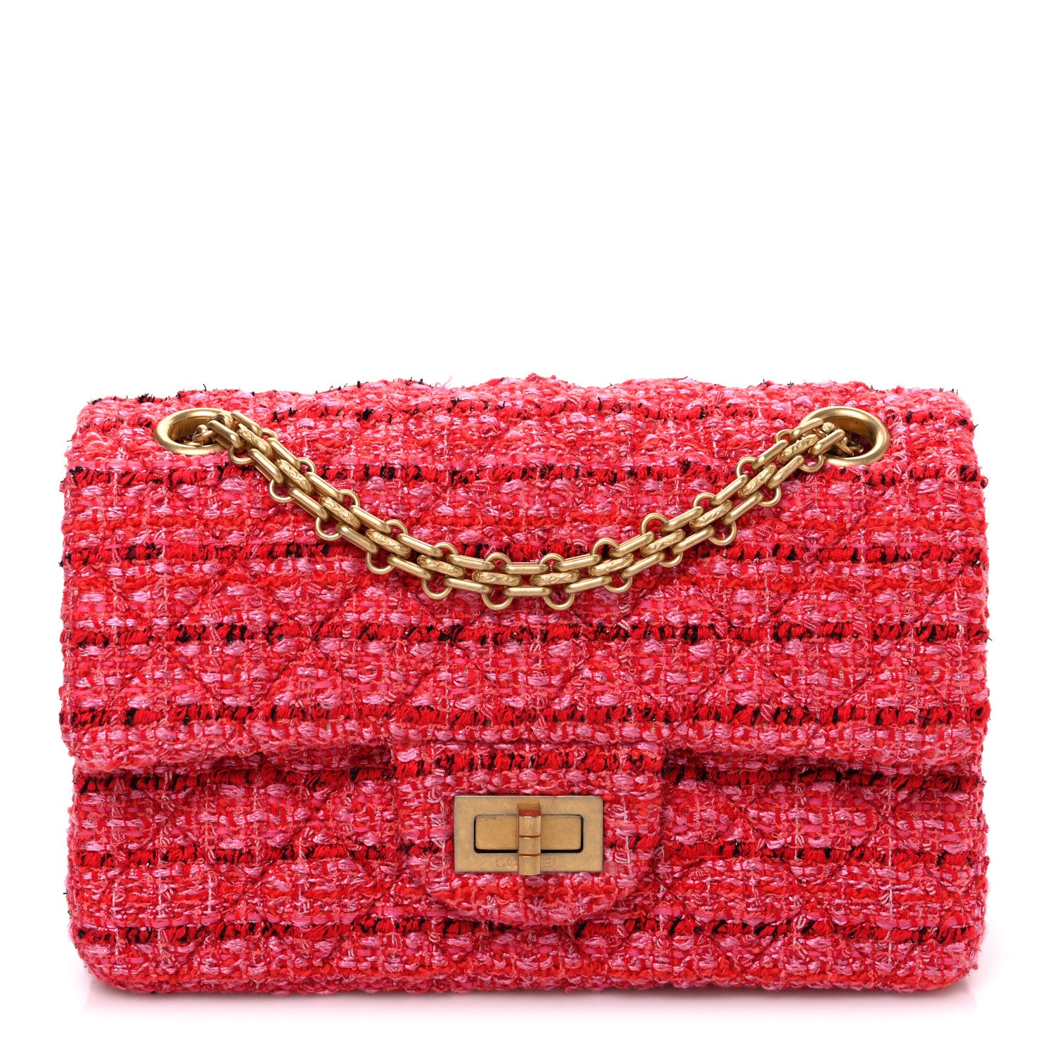 Chanel Tweed Quilted Mini 2.55 Reissue Flap Red Ecru Black 1 of 10