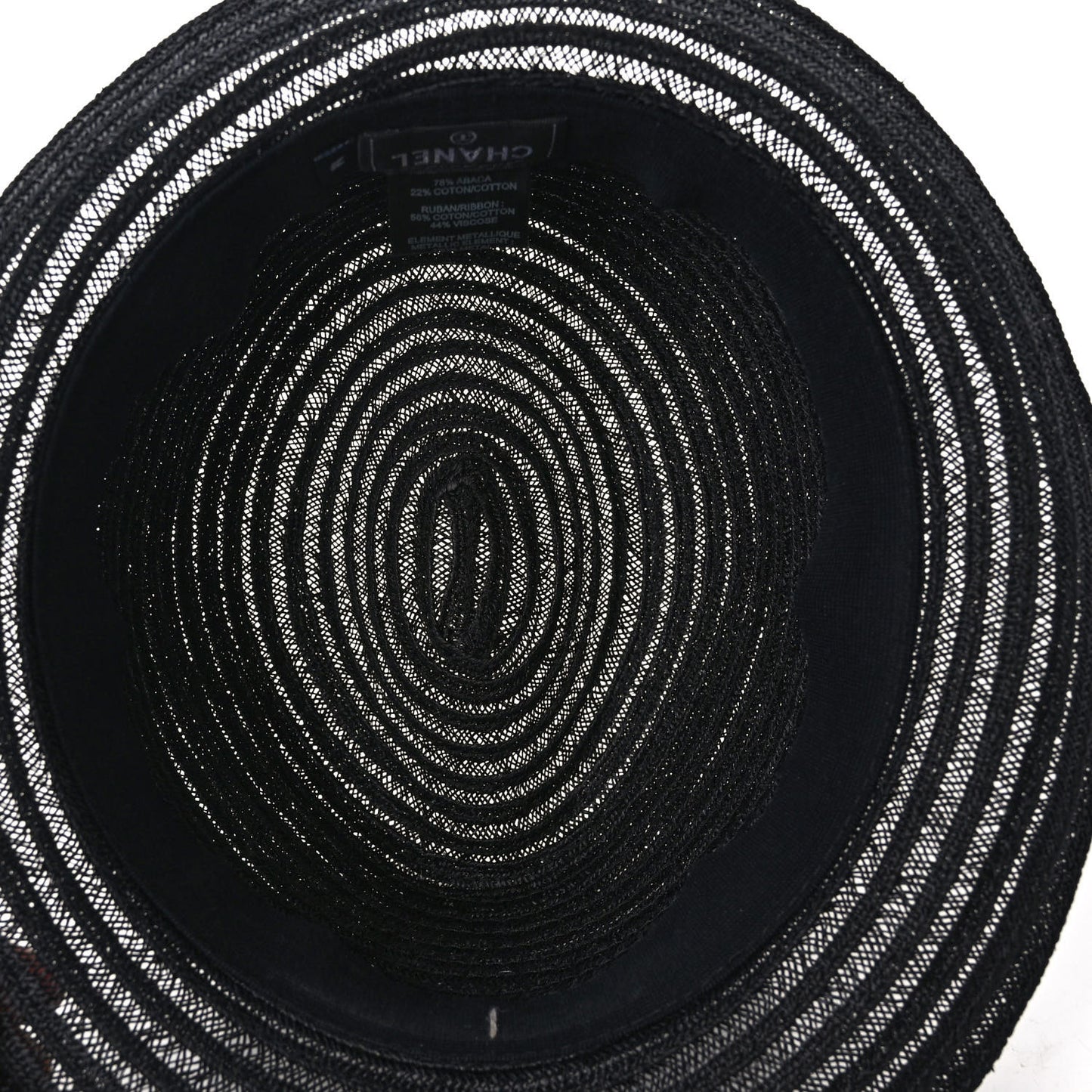 Straw CC Fedora Hat M Black