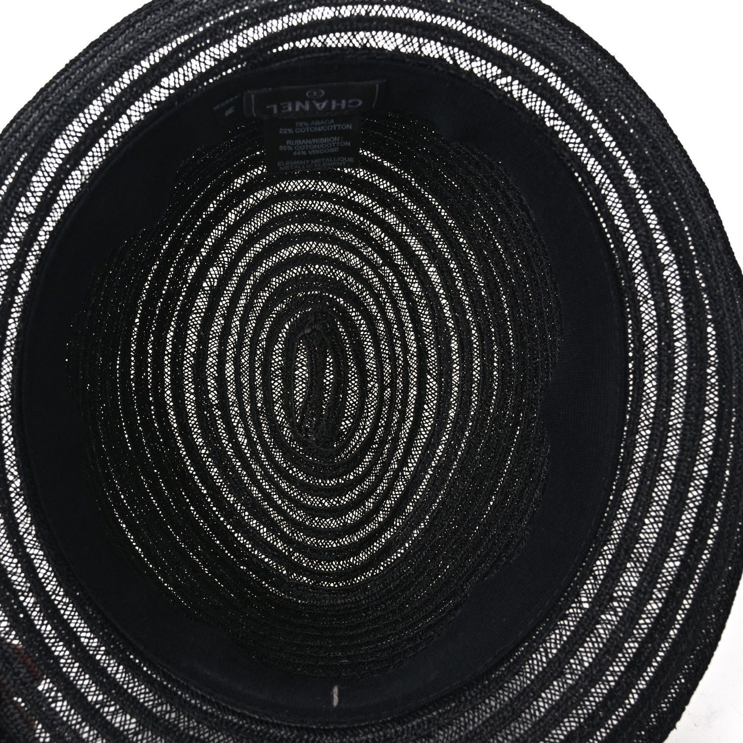 Chanel Straw CC Fedora Hat M Black 6 of 7