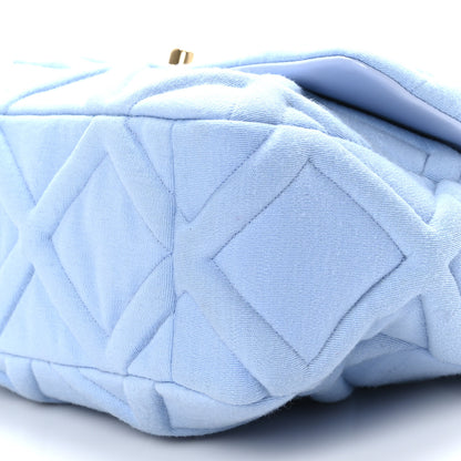 Chanel Jersey Lambskin Quilted Large Chanel 19 Flap Light Blue 9 of 9