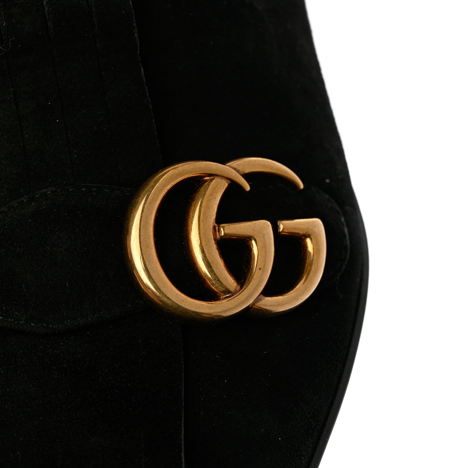 Gucci Kid Scamosciato GG Marmont Fringe Knee High Boots 40 Black 10 of 15