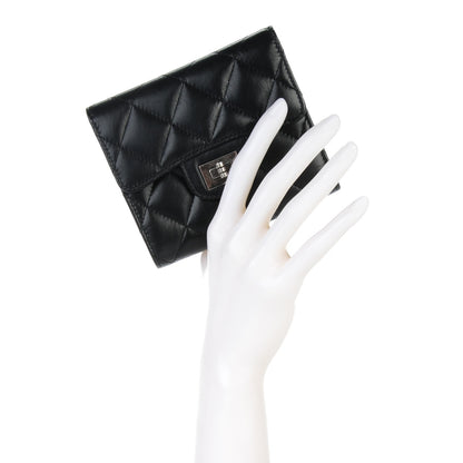 Chanel Aged Calfskin Quilted Reissue Compact Wallet Black 2 of 8
