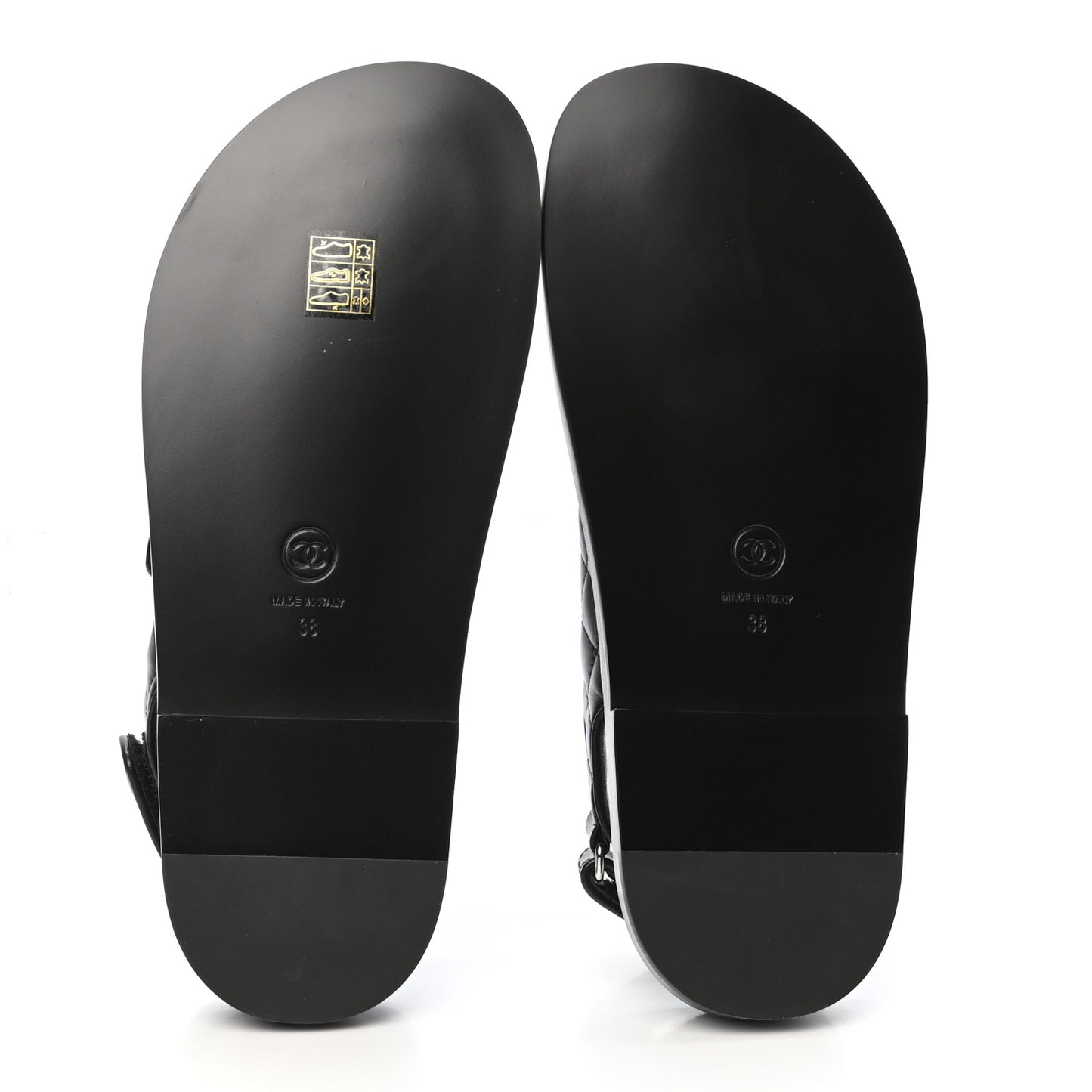 Lambskin Velcro Dad Sandals 38 Black