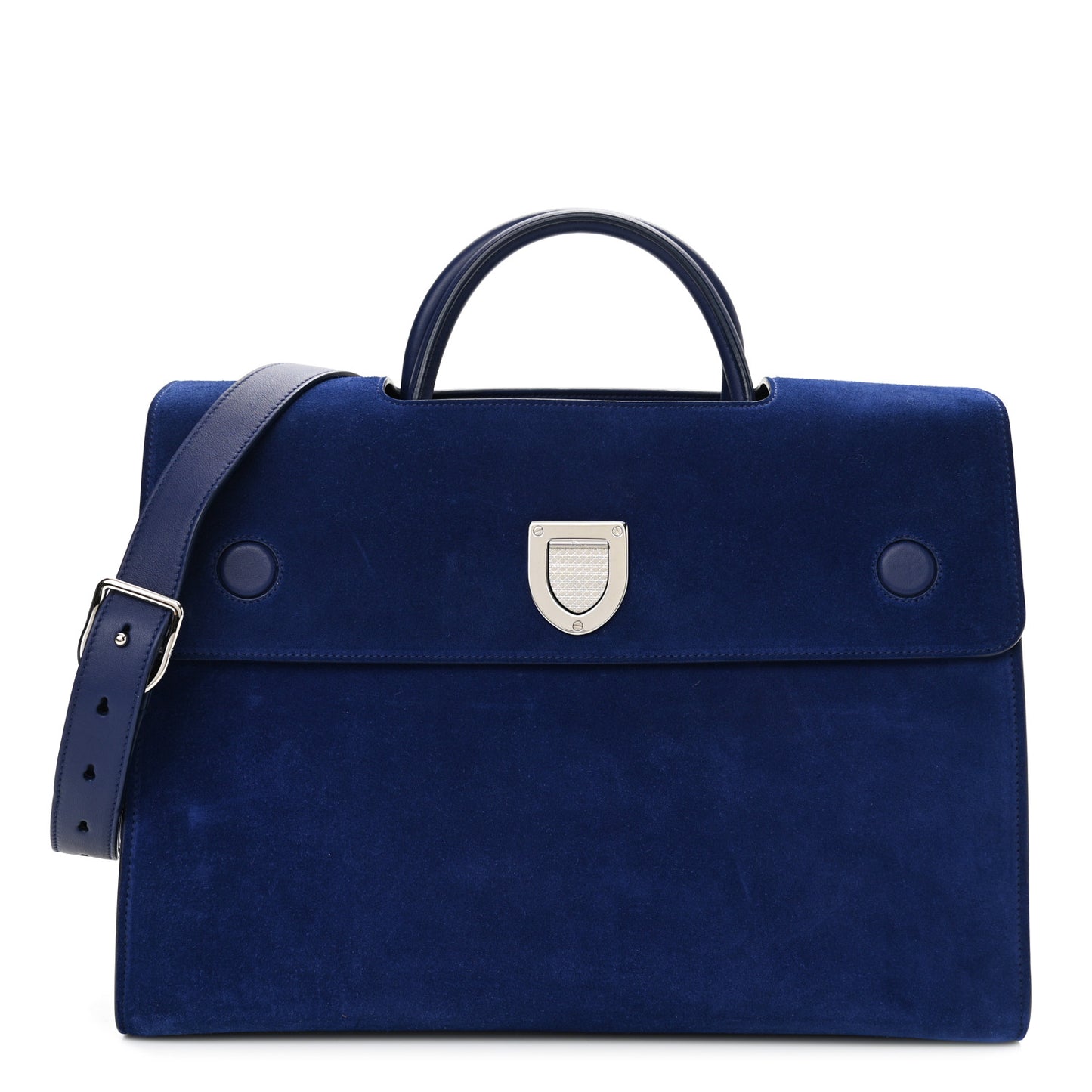 Suede Large Diorever Flap Navy
