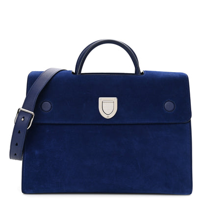 Christian Dior Suede Large Diorever Flap Navy 1 of 8