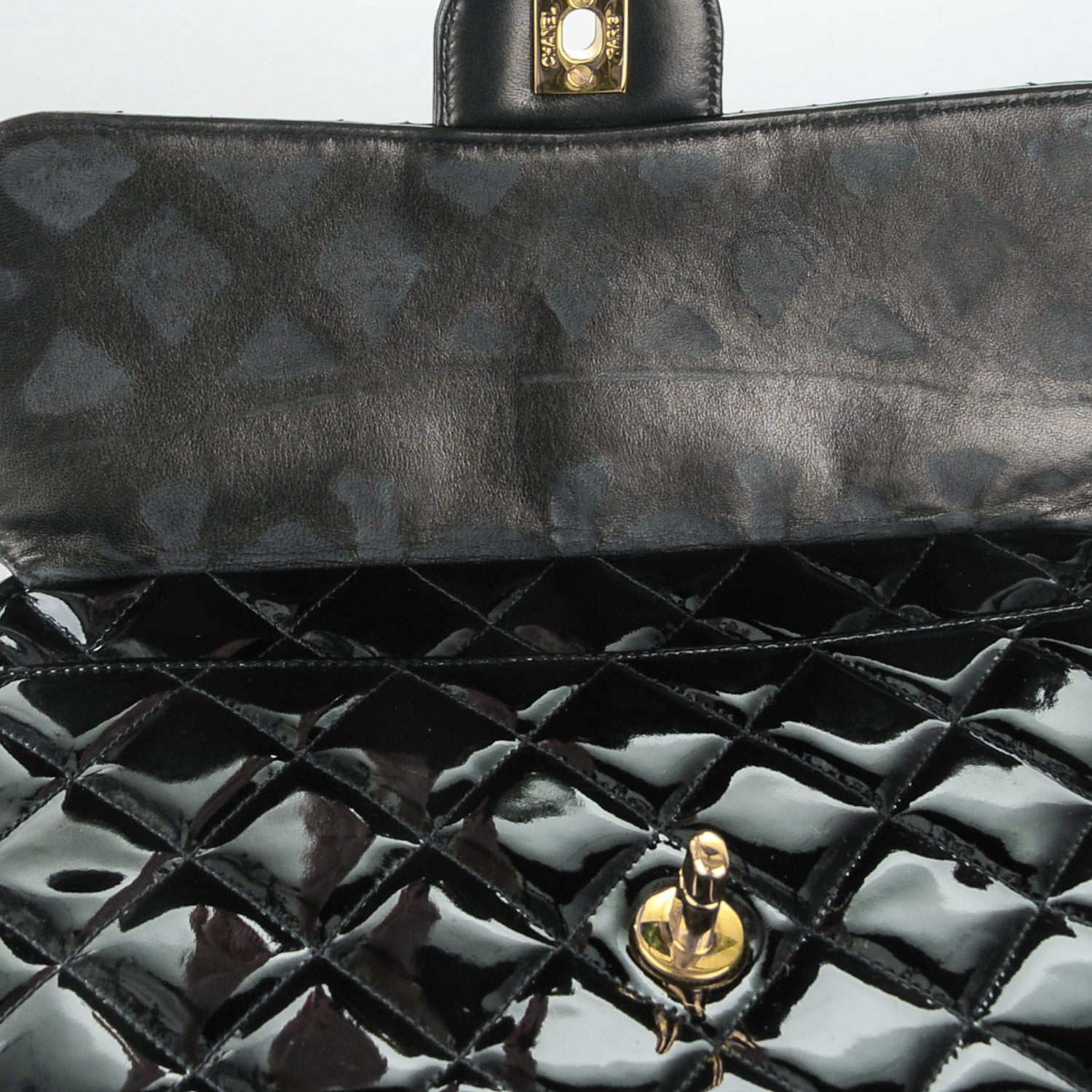 Chanel Patent Quilted Flap Camera Case Black 10 of 11