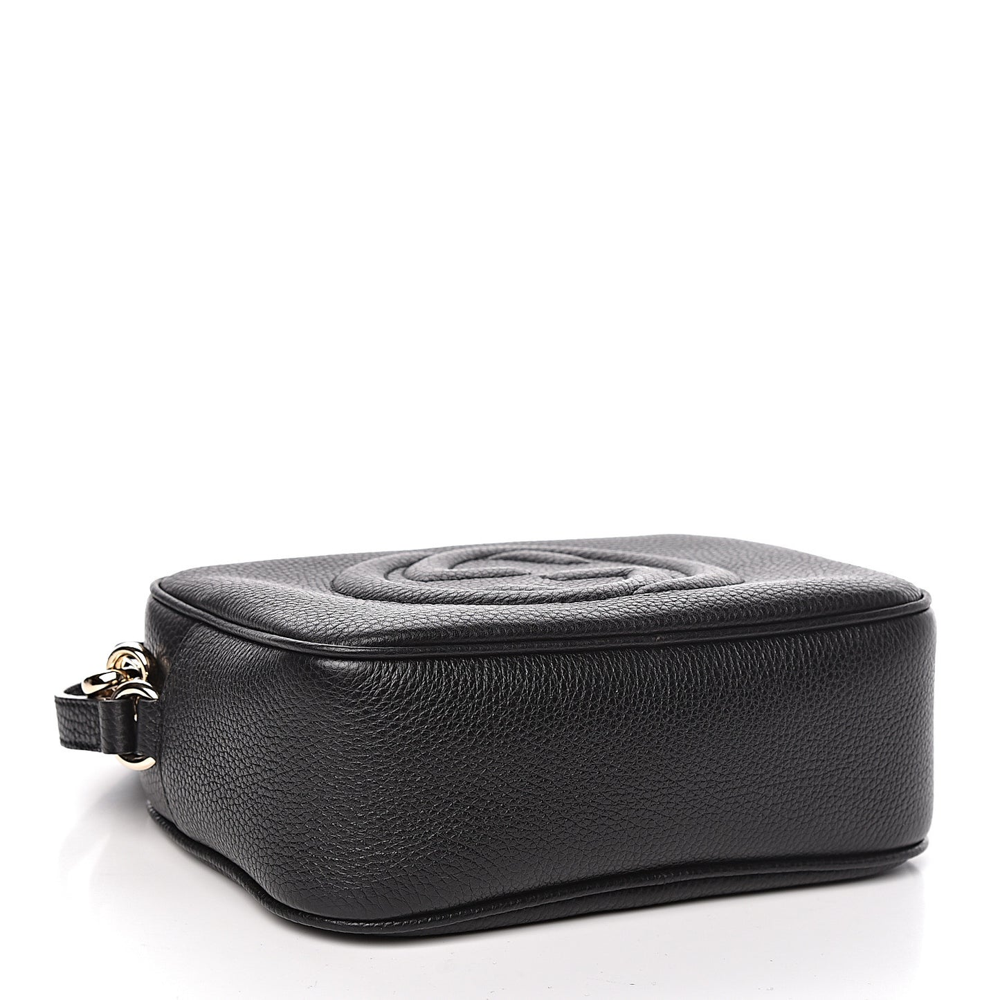 Pebbled Calfskin Small Soho Disco Bag Black