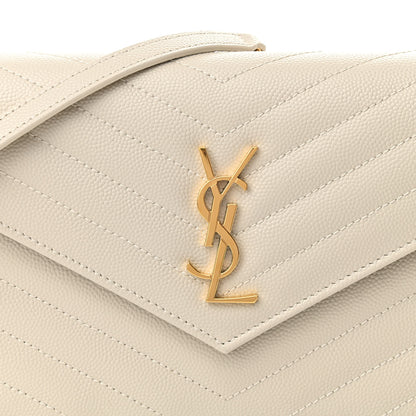Saint Laurent Grain De Poudre Matelasse Chevron Cassandre Envelope Chain Wallet Nude Powder 7 of 10