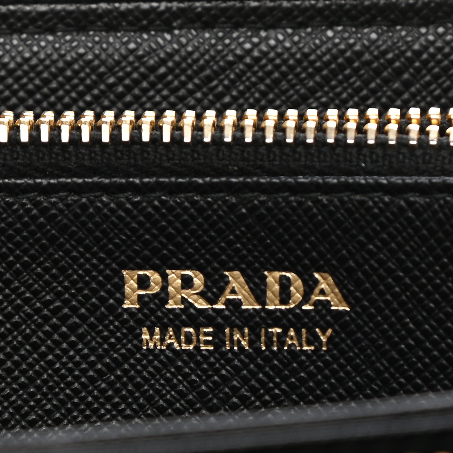 Saffiano Metal Zip Around Wallet Black