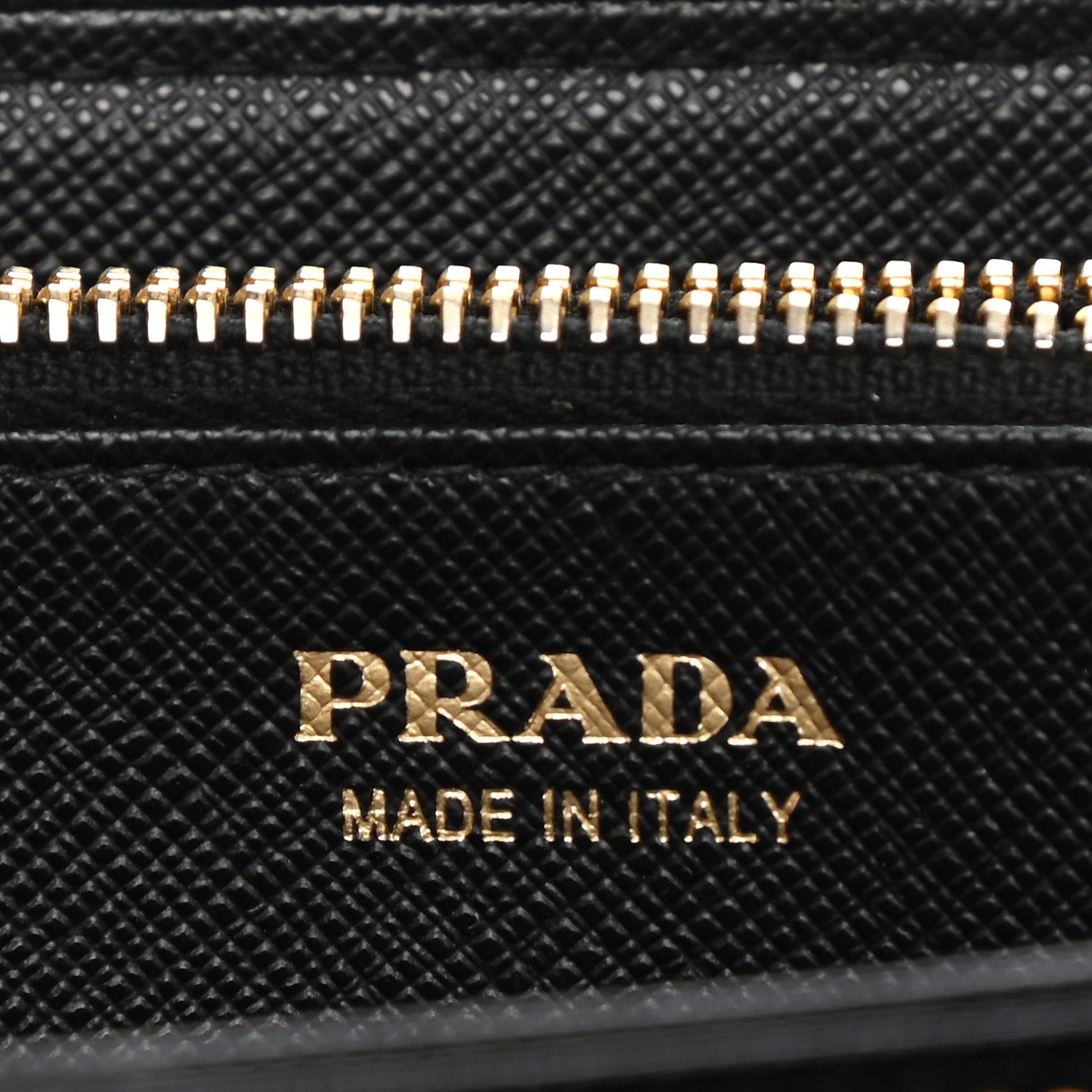Prada Saffiano Metal Zip Around Wallet Black 7 of 13
