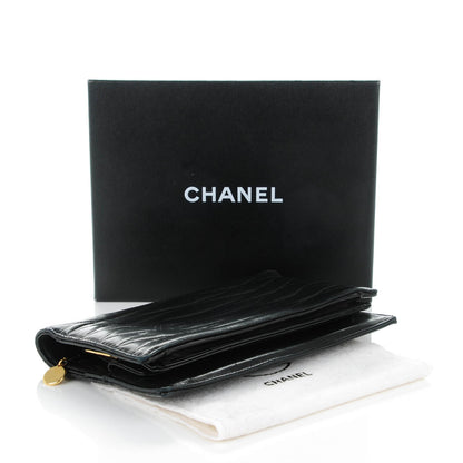 Chanel Lambskin Quilted Wallet Clutch Black 3 of 10