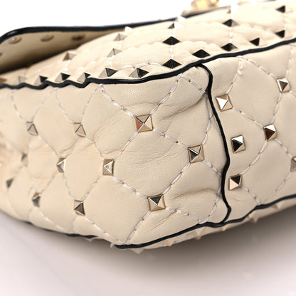 Valentino Garavani Nappa Medium Rockstud Spike Shoulder Bag Light Ivory 7 of 17