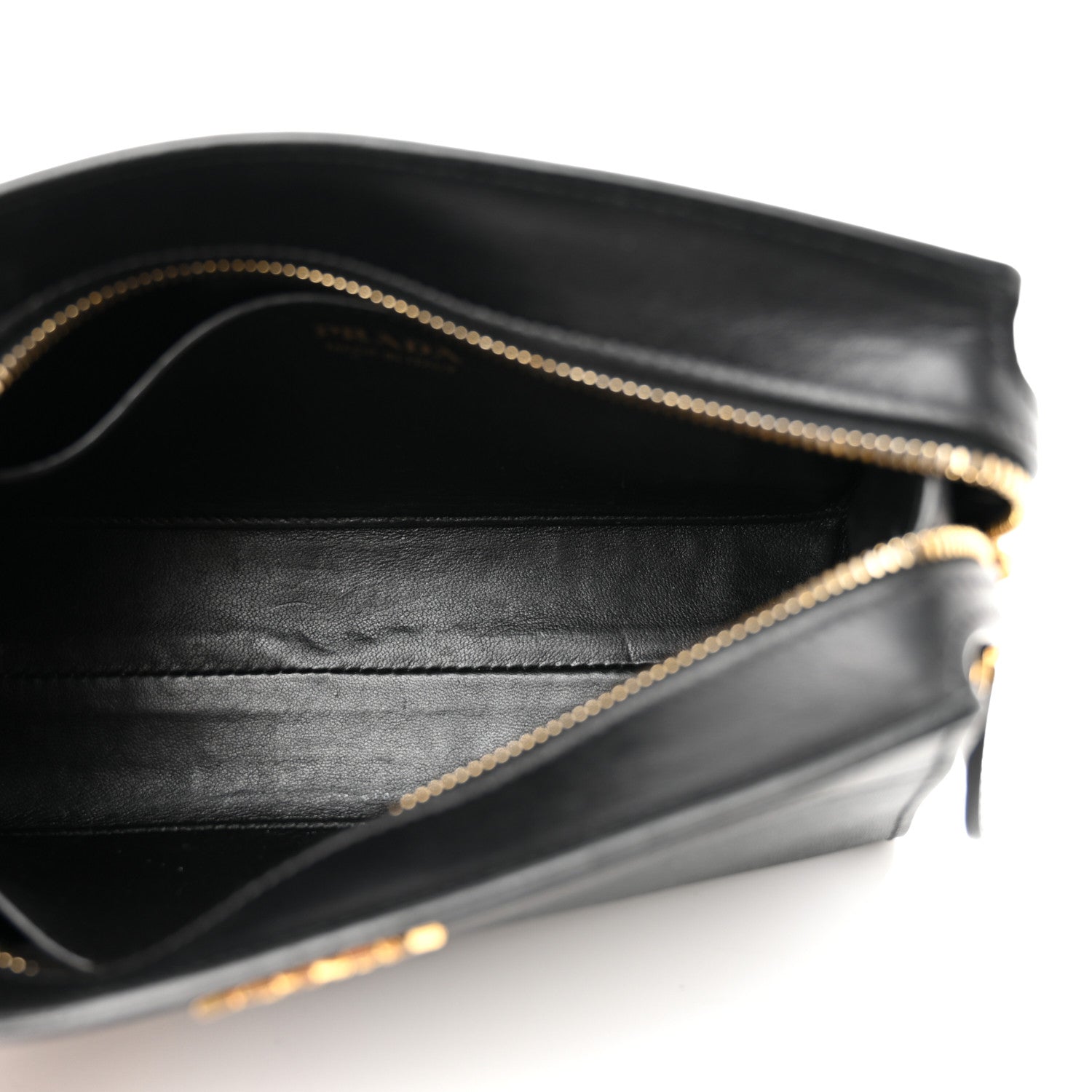 Prada Saffiano City Calfskin Esplanade Crossbody Bag Black 5 of 8