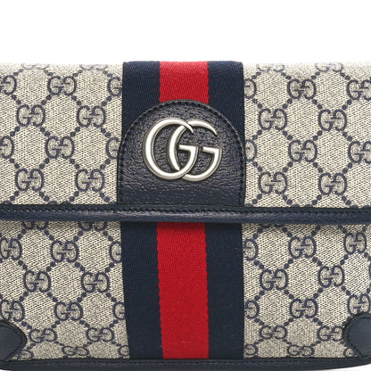 Gucci GG Supreme Monogram Web Small Ophidia Belt Bag 90 36 Beige Navy 8 of 10