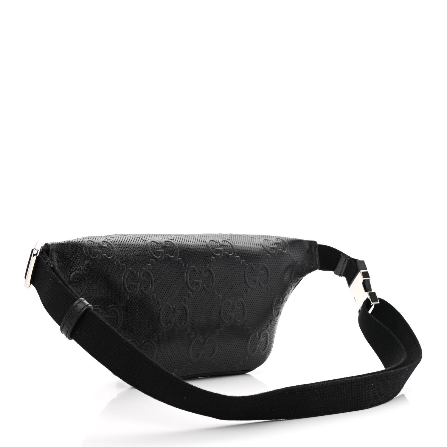 Gucci Calfskin GG Tennis Embossed Belt Bag Black 2 of 9