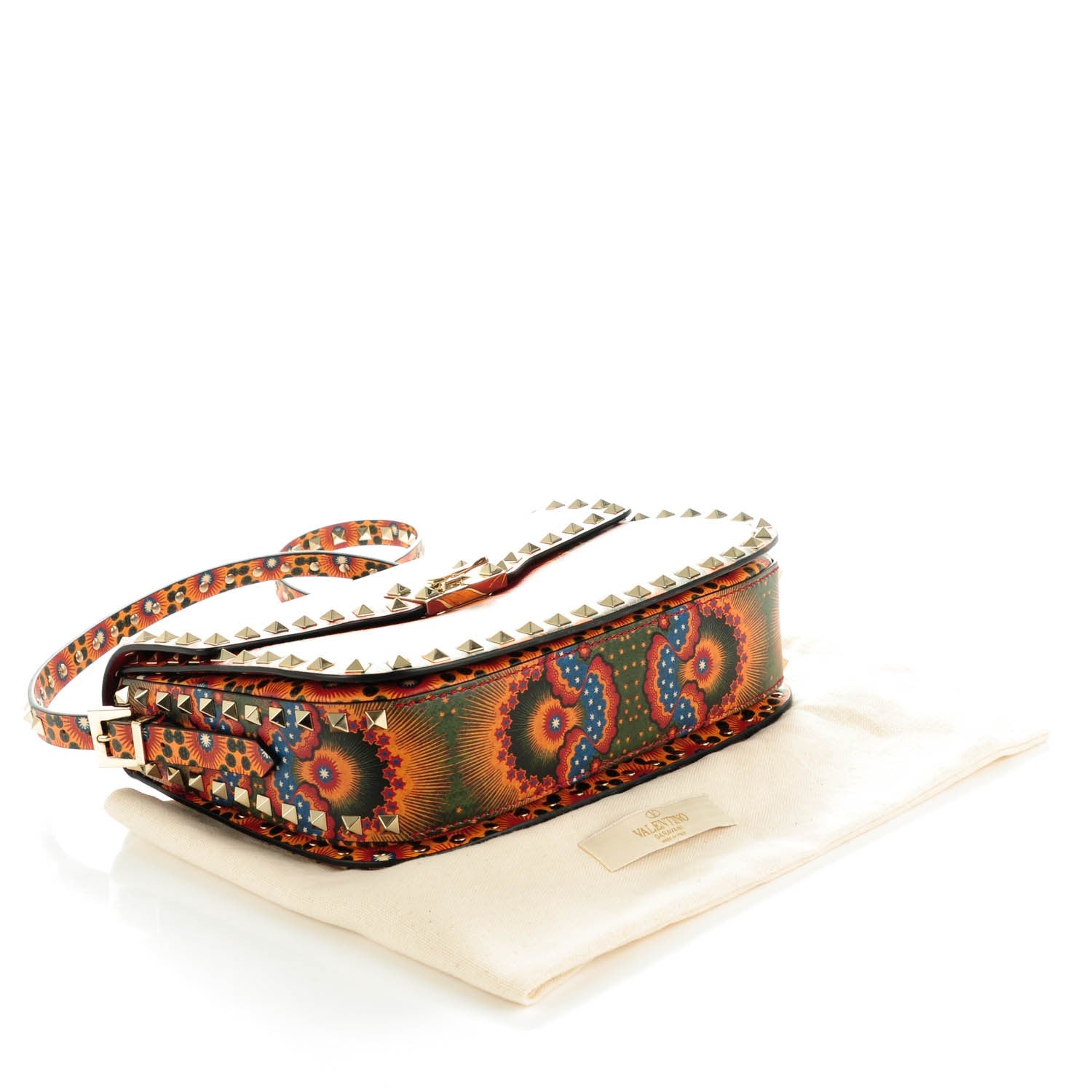Valentino Garavani Vitello Enchanted Wonderland Medium Rockstud Flap Saddle Bag Rosso Valentino 4 of 8