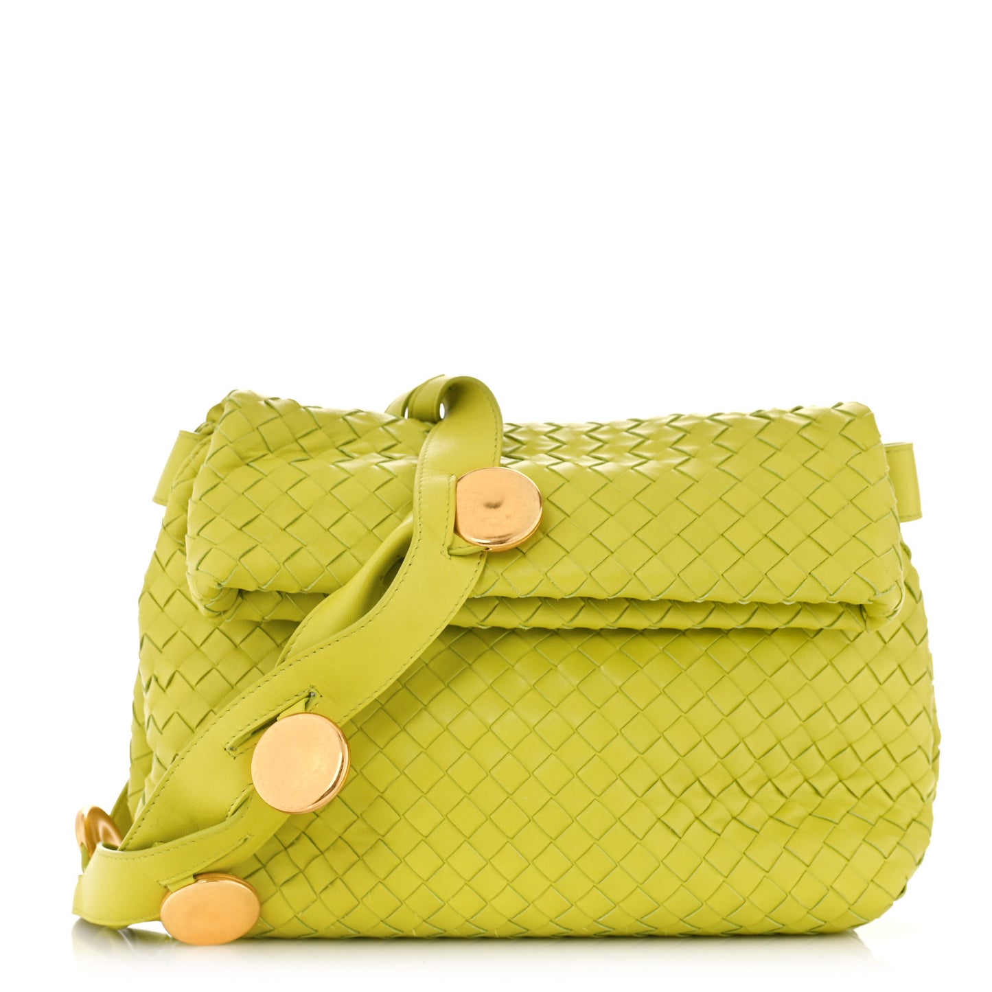Nappa Intrecciato The Fold Crossbody Kiwi