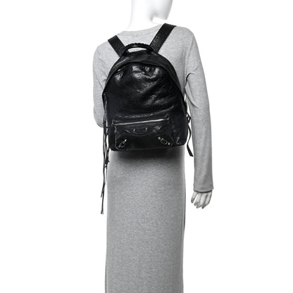 Balenciaga Agneau Classic Silver Hardware Backpack Black 2 of 11