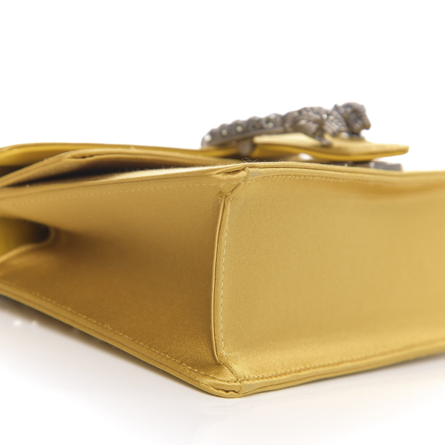 Gucci Satin Silk Crystal Small Dionysus Shoulder Bag Gold Black Diamond 14 of 18