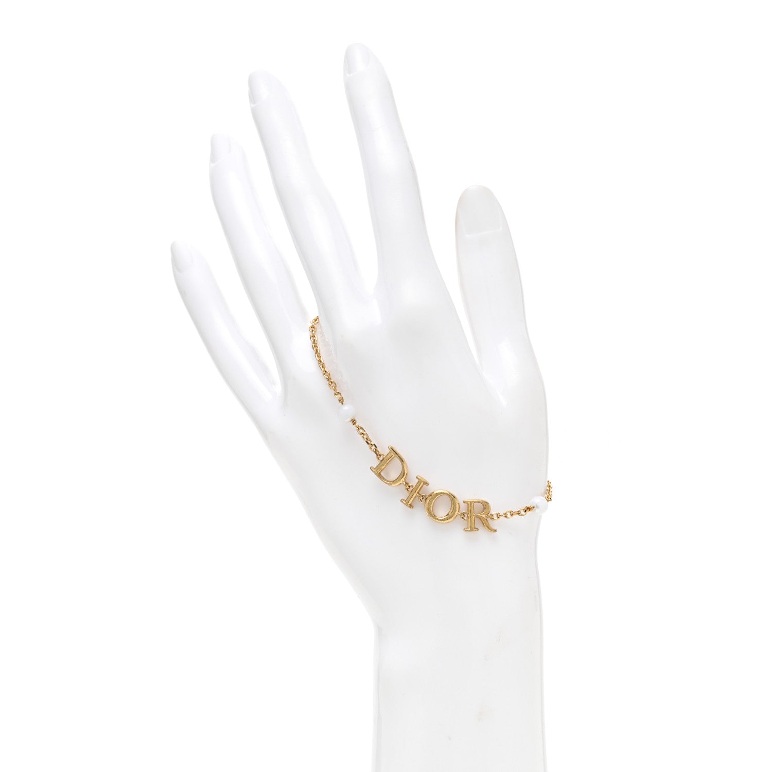 Christian Dior Metal Crystal Pearl Dio(r)evolution Bracelet Gold 2 of 4