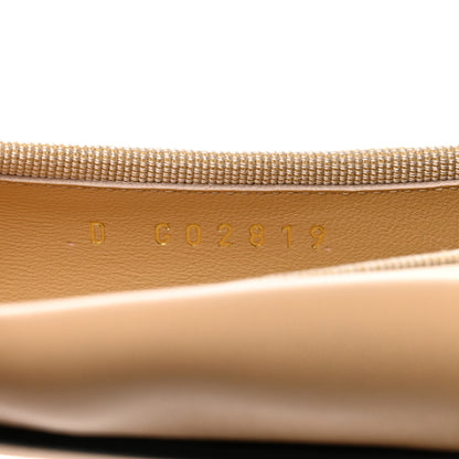 Chanel Lambskin Cap Toe CC Ballerina Flats 36.5 Beige Black 6 of 9