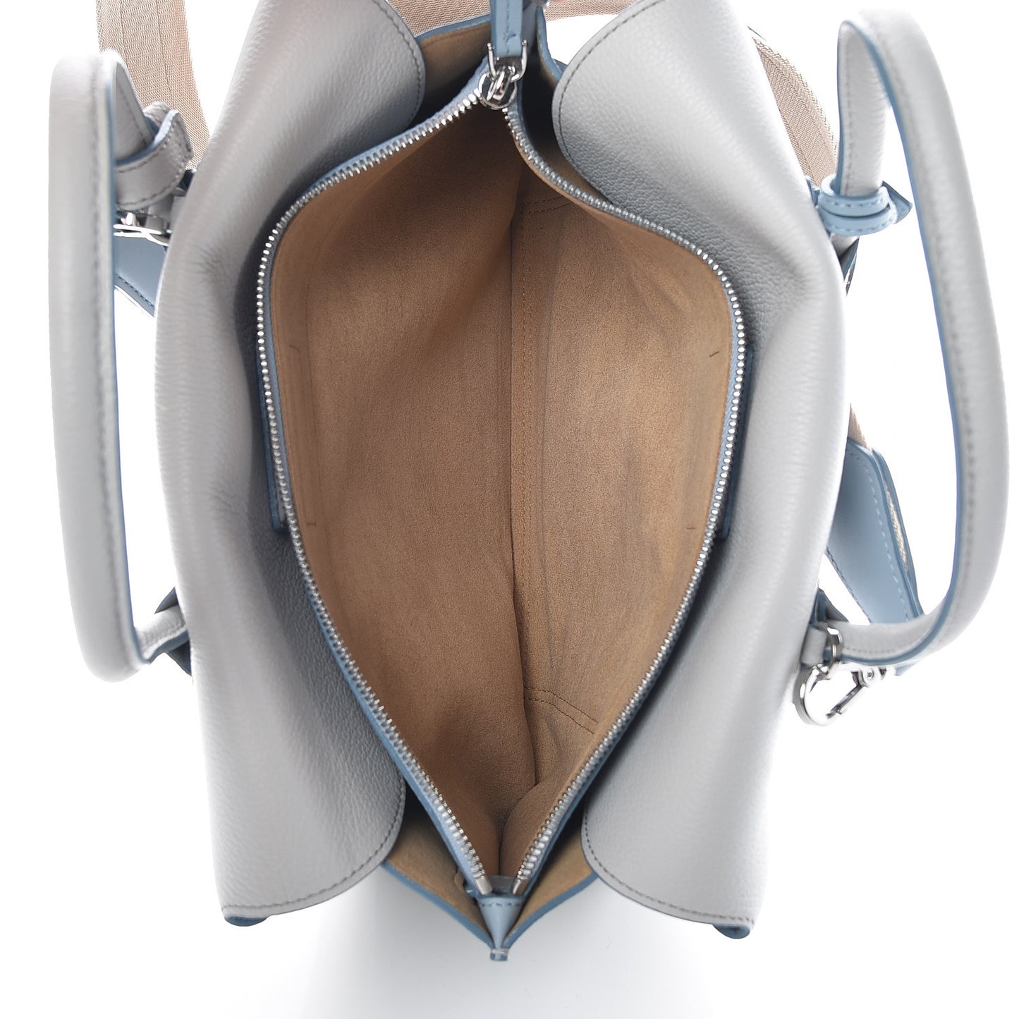 Grained Calfskin Medium Milla Tote Whisper Grey